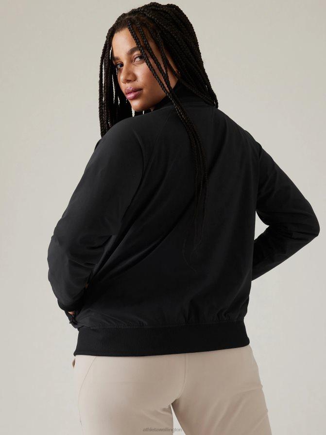 Athleta Women Black Brooklyn Bomber Jacket TZB4L0582