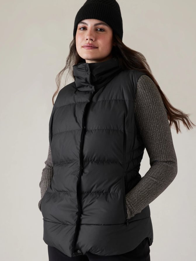 Athleta Women Black Downtown Puffer Vest TZB4L0583