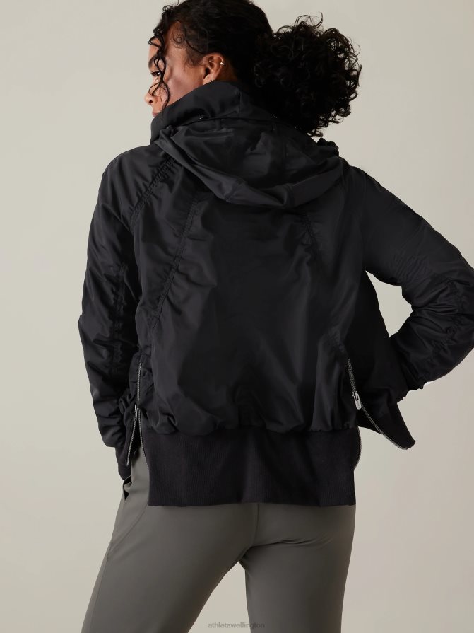 Athleta Women Black Jetset Bomber TZB4L0548