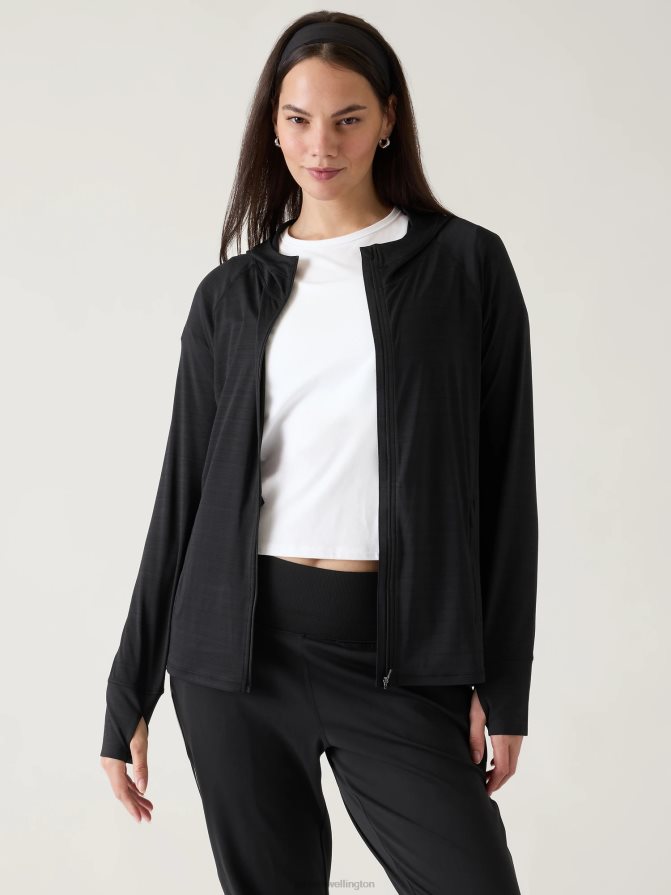 Athleta Women Black Pacifica Illume UPF Relaxed Jacket TZB4L0551