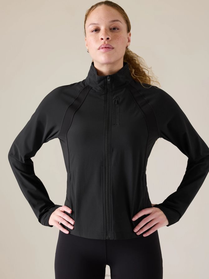 Athleta Women Black Run With It Jacket TZB4L0560