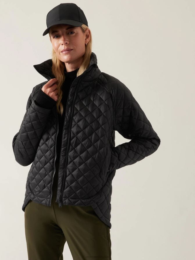 Athleta Women Black Whisper Featherless Puffer Jacket TZB4L0561