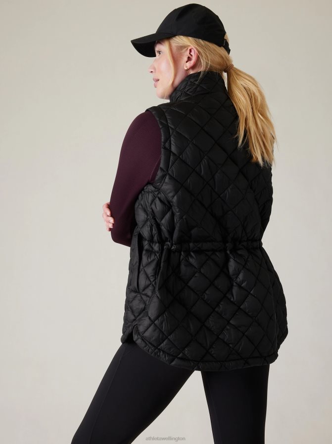 Athleta Women Black Whisper Featherless Puffer Vest TZB4L0581