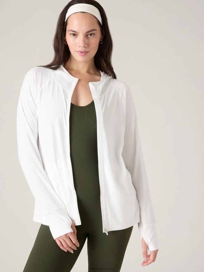 Athleta Women Bright White Pacifica Illume UPF Relaxed Jacket TZB4L0554