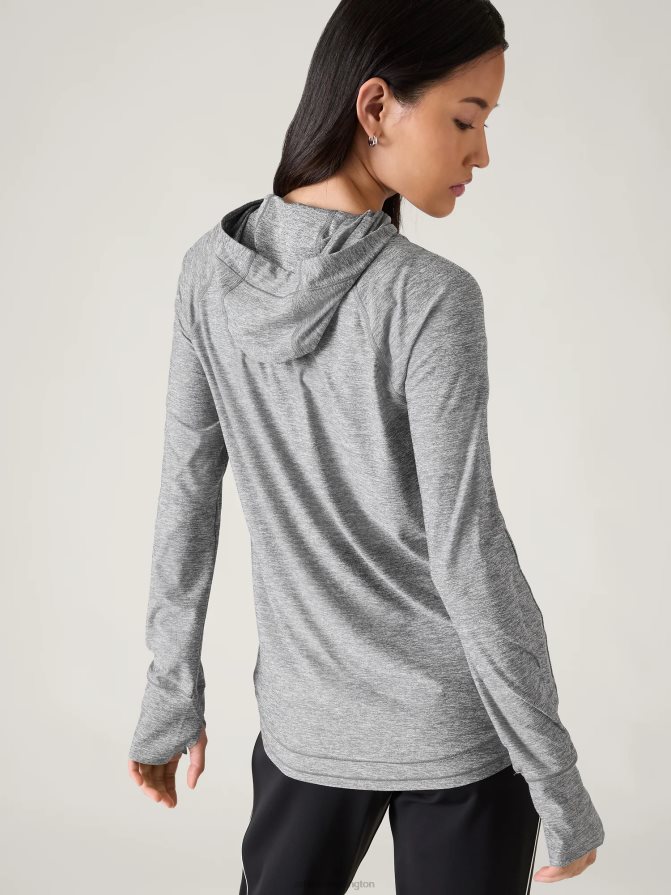 Athleta Women Grey Heather Pacifica Illume UPF Relaxed Jacket TZB4L0555