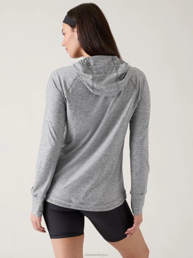 Athleta Women Grey Heather Pacifica Illume UPF Relaxed Jacket TZB4L0555