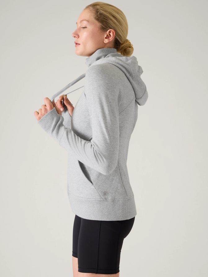 Athleta Women Grey Heather Triumph Hoodie TZB4L0567