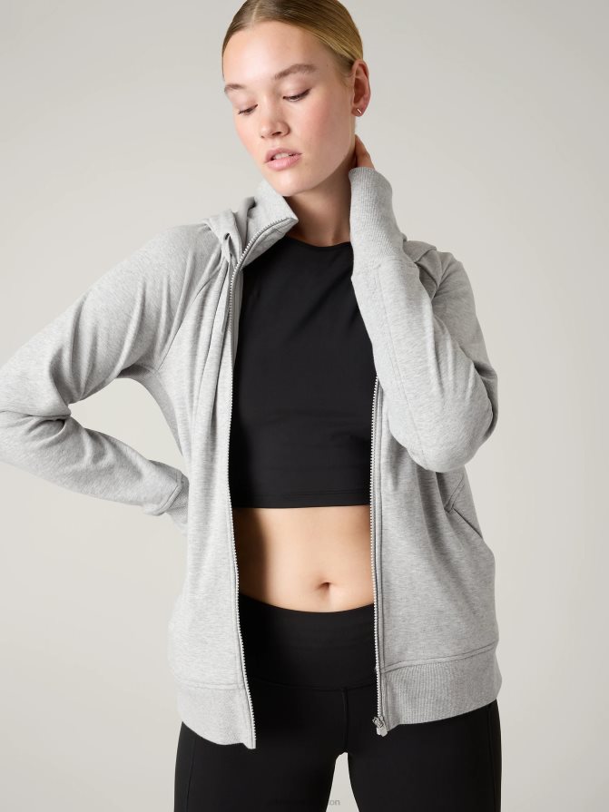 Athleta Women Grey Heather Triumph Hoodie TZB4L0567