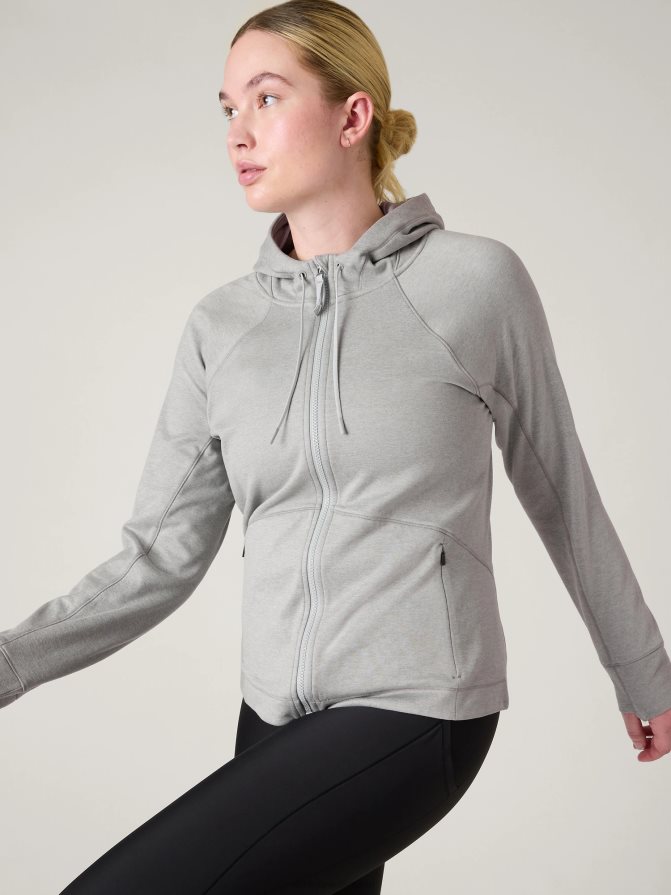 Athleta Women Grey Heather Unstoppable Full Zip TZB4L0246