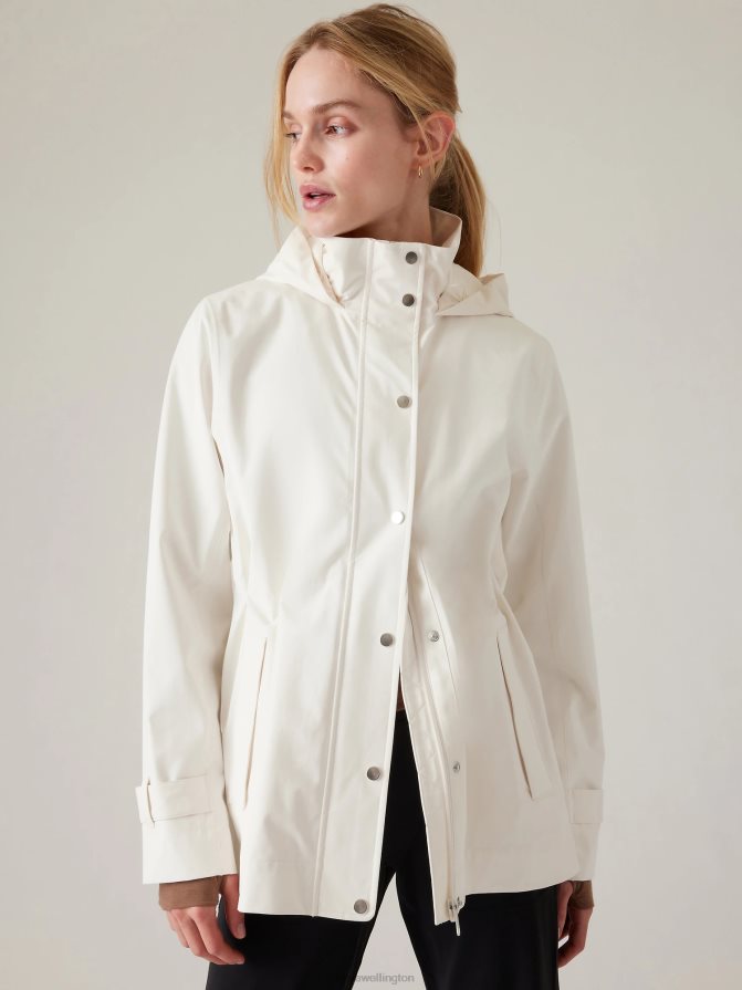 Athleta Women Magnolia White RainOut Sutro Trench TZB4L0558