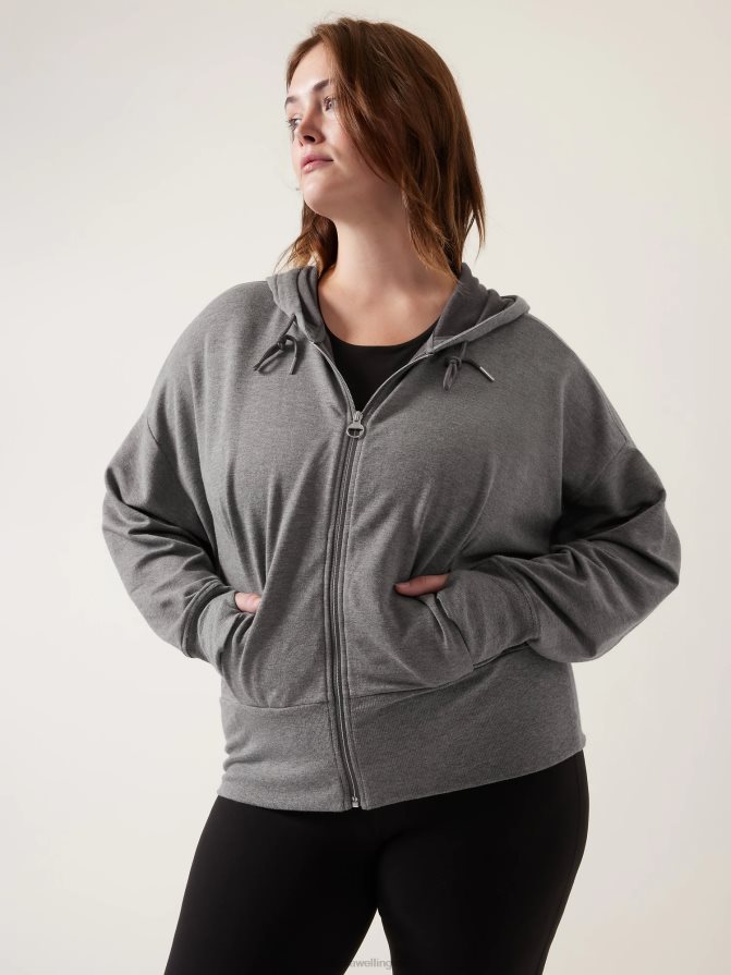 Athleta Women Medium Grey Heather Balance Sweatshirt TZB4L0389