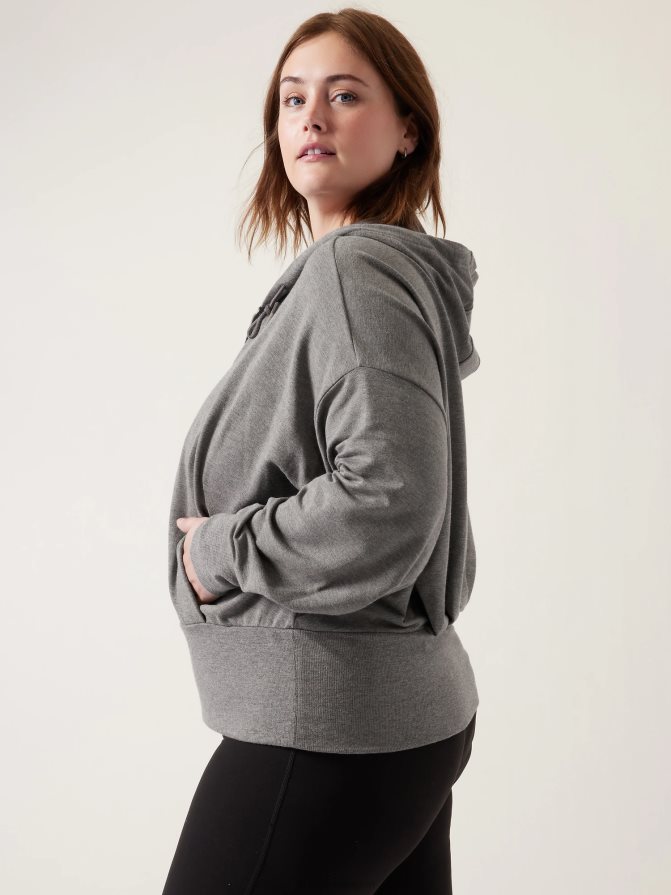 Athleta Women Medium Grey Heather Balance Sweatshirt TZB4L0389