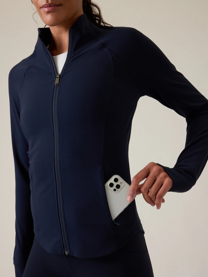 Athleta Women Navy Salutation Jacket TZB4L0402