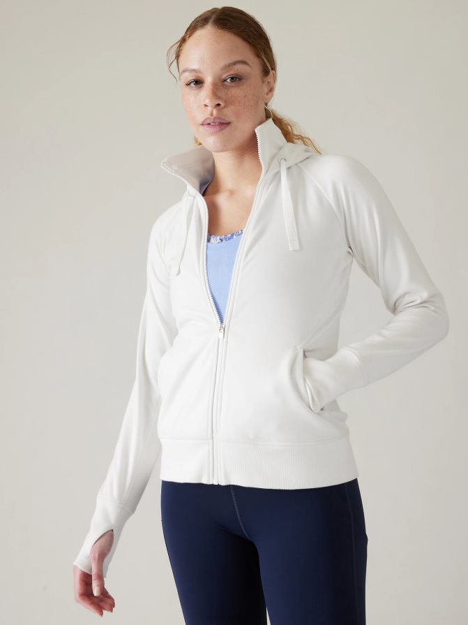 Athleta Women White Triumph Hoodie TZB4L0438