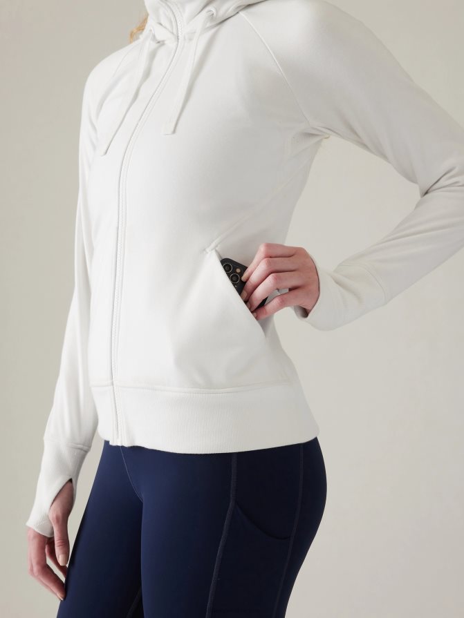 Athleta Women White Triumph Hoodie TZB4L0438