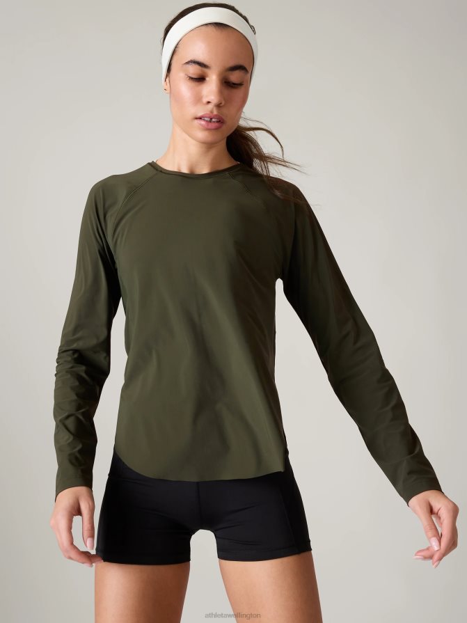 Athleta Women Aspen Olive Ultimate Mesh Top TZB4L0227