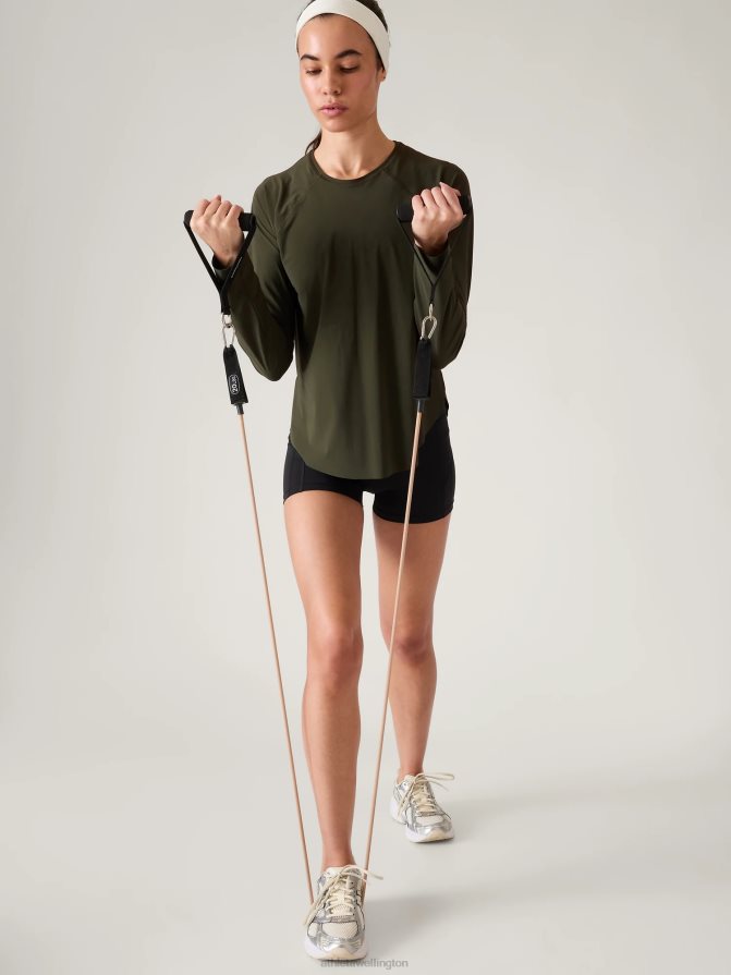 Athleta Women Aspen Olive Ultimate Mesh Top TZB4L0227