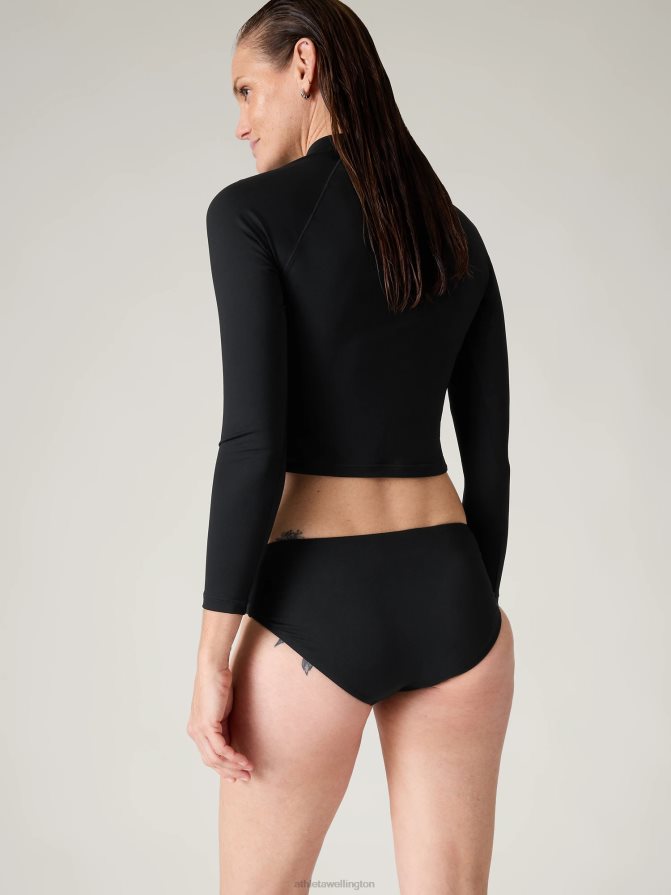 Athleta Women Black North Point Crop Rashguard TZB4L0894