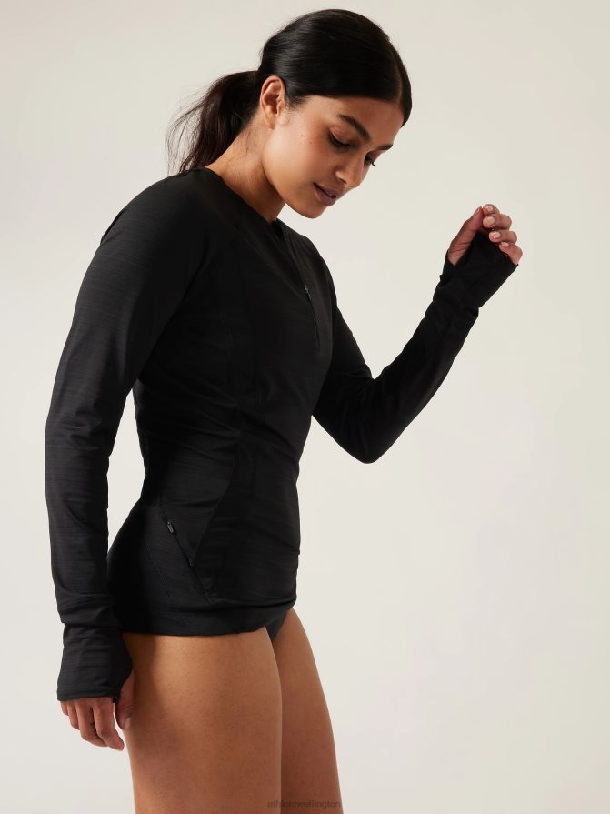 Athleta Women Black Pacifica Illume UPF Fitted Top TZB4L0296