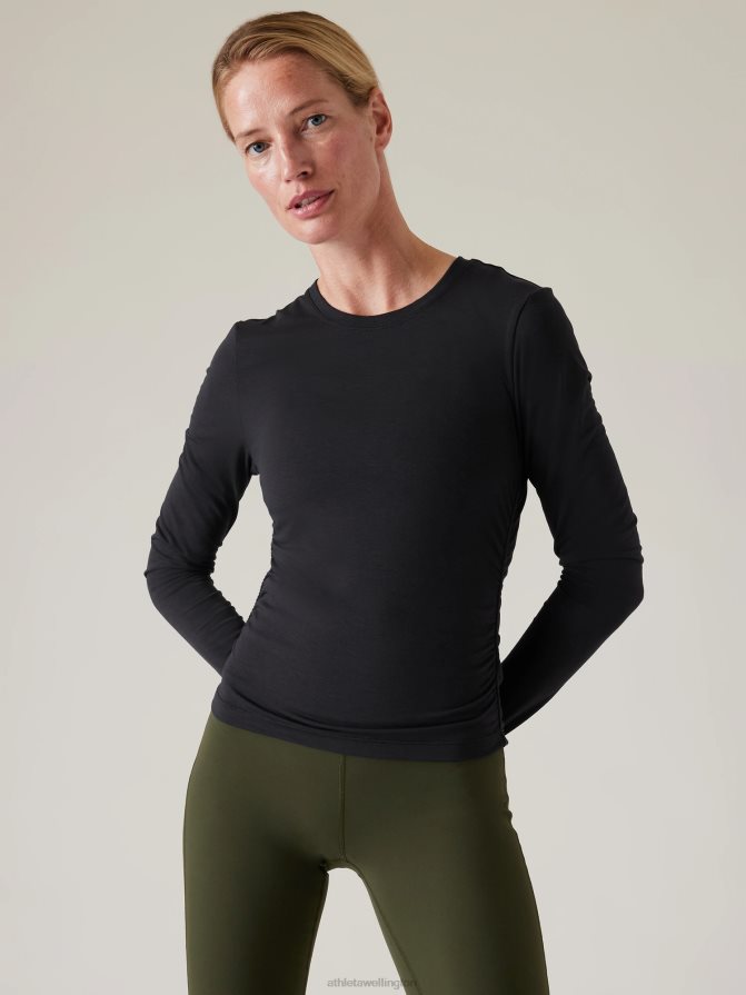 Athleta Women Black With Ease Cinch Top TZB4L0207