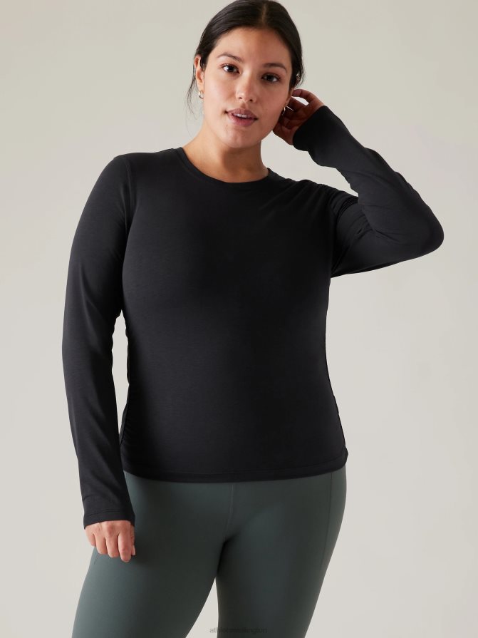 Athleta Women Black With Ease Cinch Top TZB4L0207