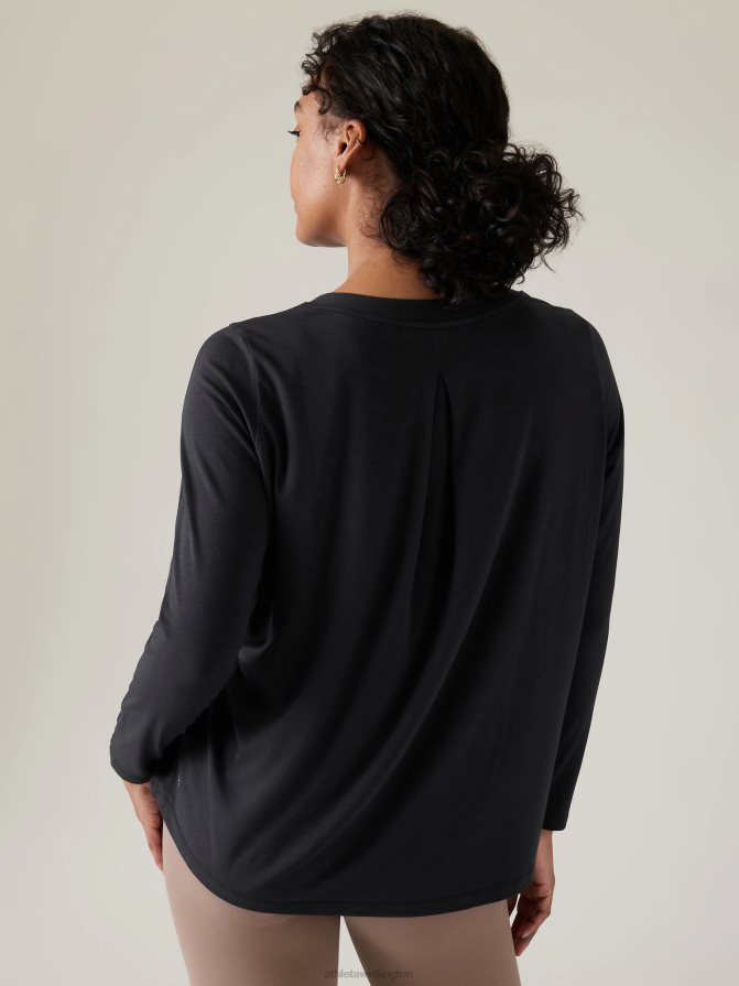 Athleta Women Black With Ease Top TZB4L0424