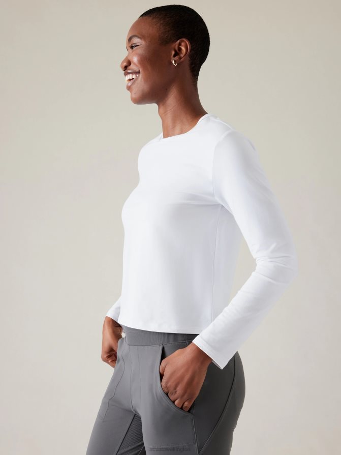 Athleta Women Bright White Essential Top TZB4L0269