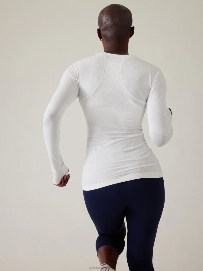 Athleta Women Bright White Momentum Seamless Top TZB4L0500