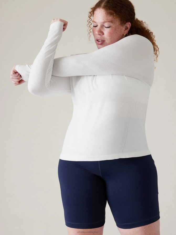 Athleta Women Bright White Momentum Seamless Top TZB4L0500