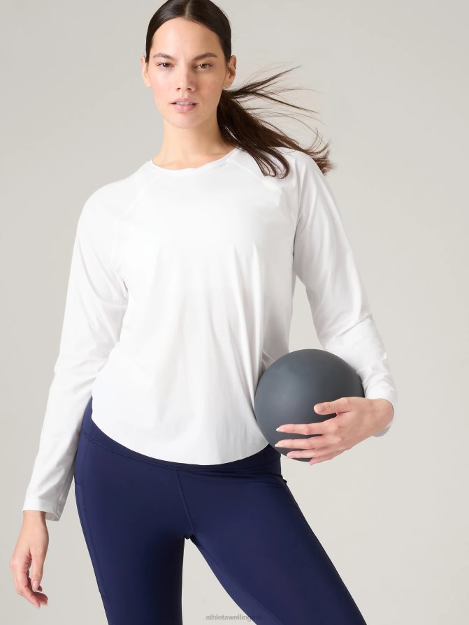 Athleta Women Bright White Ultimate Mesh Top TZB4L0526