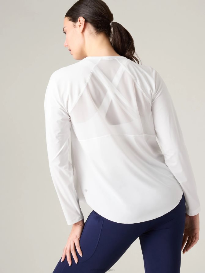 Athleta Women Bright White Ultimate Mesh Top TZB4L0526