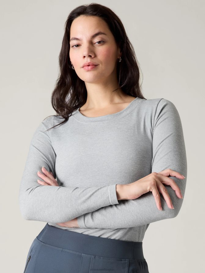 Athleta Women Grey Heather Renew Seamless Crewneck Top TZB4L0475