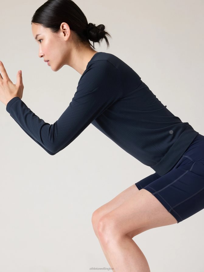 Athleta Women Navy In Motion Seamless Top TZB4L0244