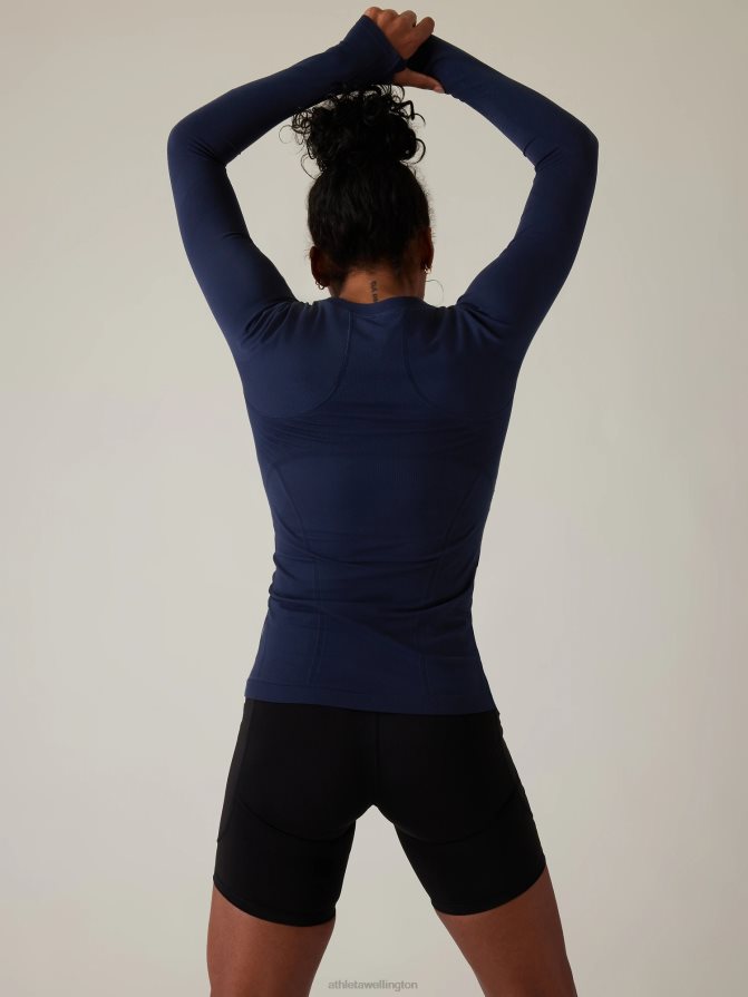 Athleta Women Navy Momentum Seamless Top TZB4L0443