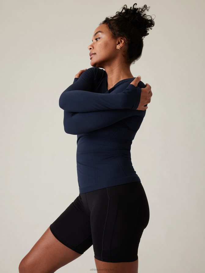 Athleta Women Navy Momentum Seamless Top TZB4L0443