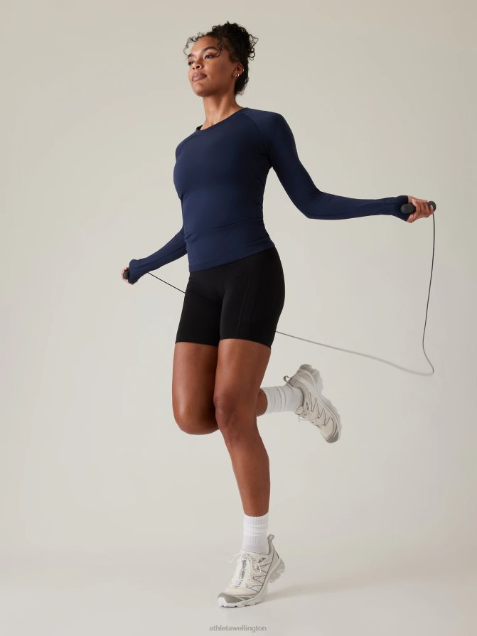 Athleta Women Navy Momentum Seamless Top TZB4L0443