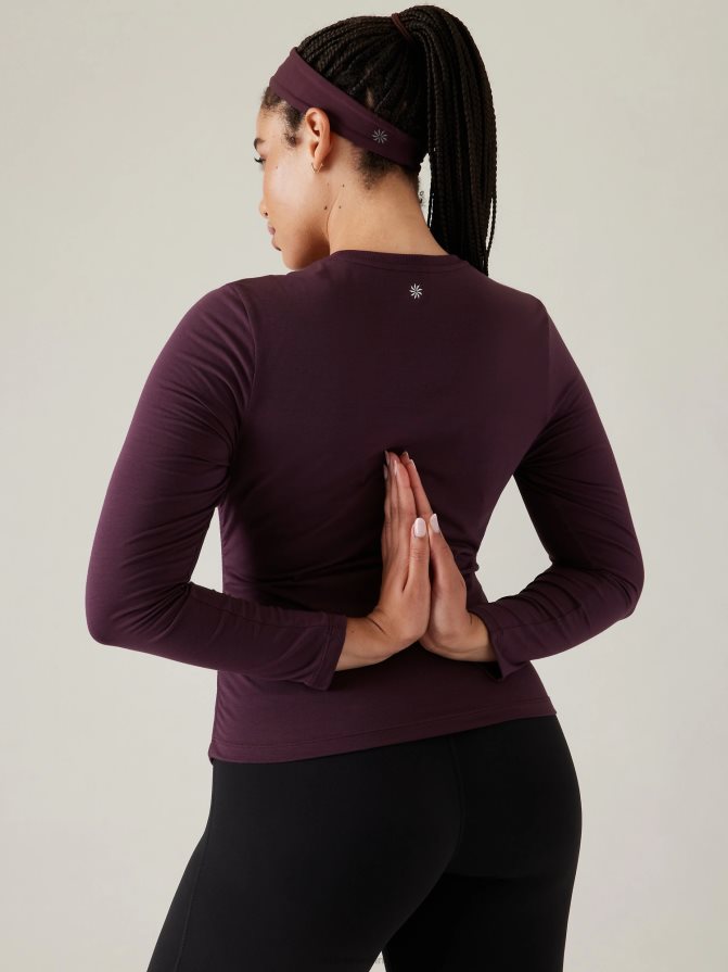 Athleta Women Spiced Cabernet With Ease Cinch Top TZB4L0314