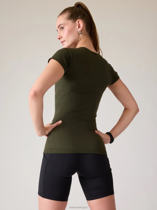 Athleta Women Aspen Olive Momentum Seamless Tee TZB4L0455