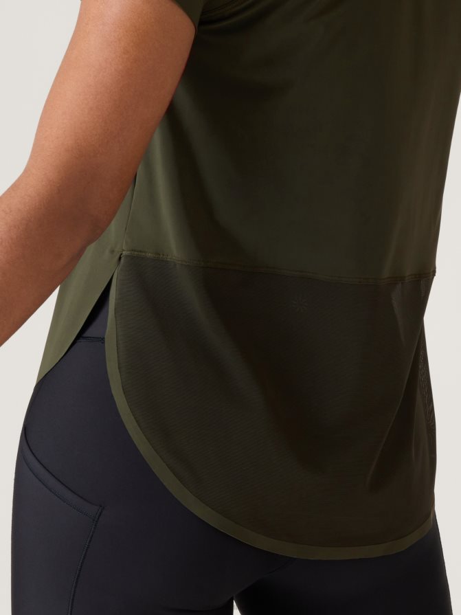 Athleta Women Aspen Olive Ultimate Mesh Tee TZB4L0218