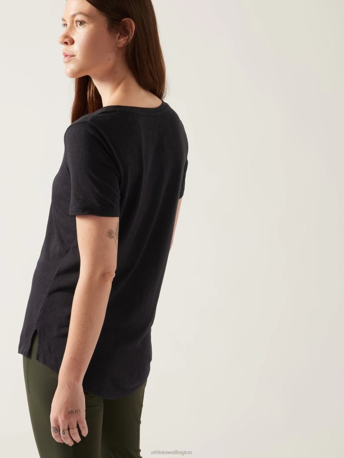 Athleta Women Black Breezy Scoop V Tee TZB4L0310