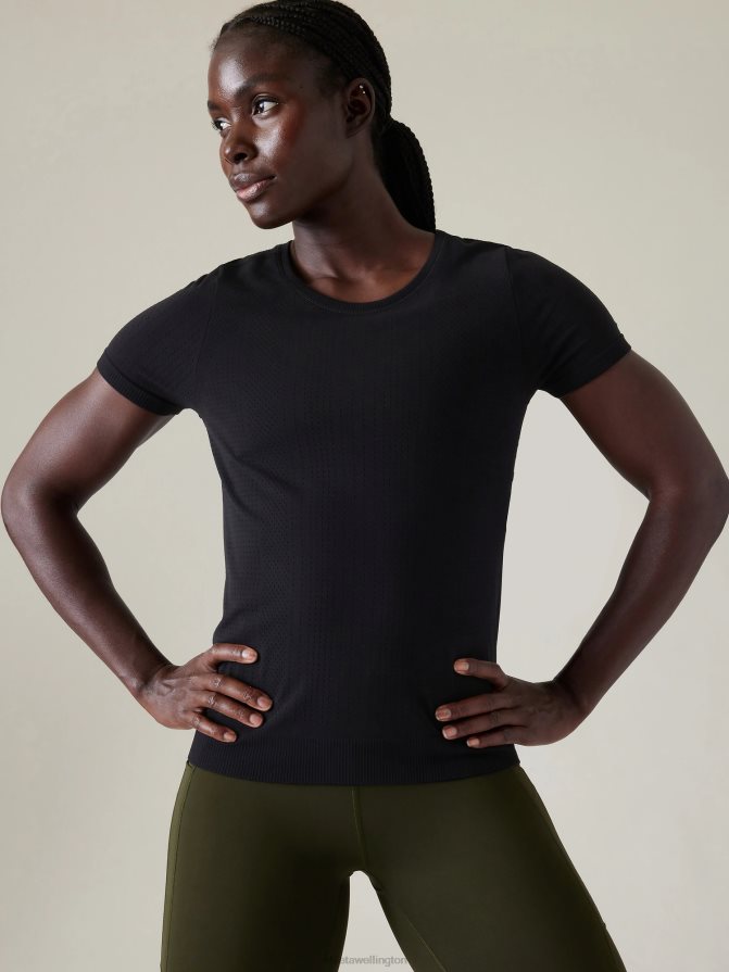 Athleta Women Black In Motion Seamless Tee TZB4L0412