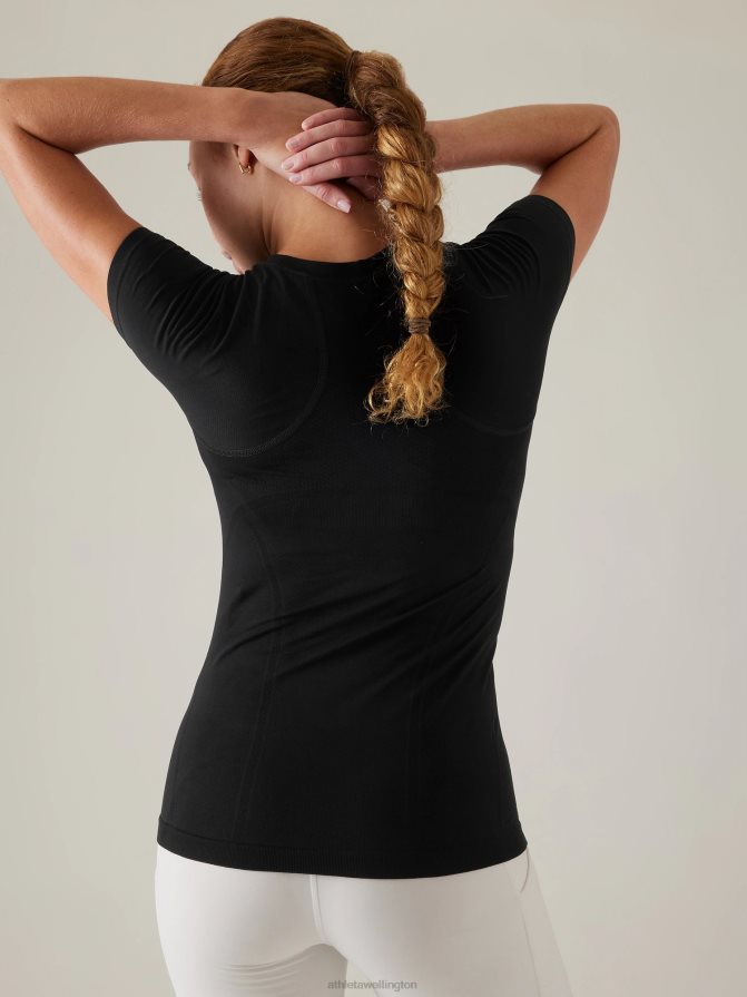 Athleta Women Black Momentum Seamless Tee TZB4L0286