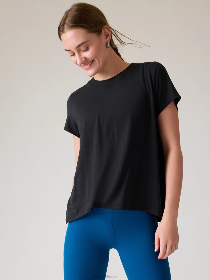 Athleta Women Black With Ease Tee TZB4L0323