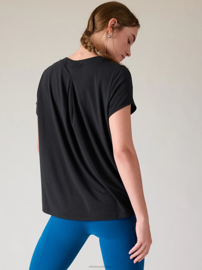 Athleta Women Black With Ease Tee TZB4L0323