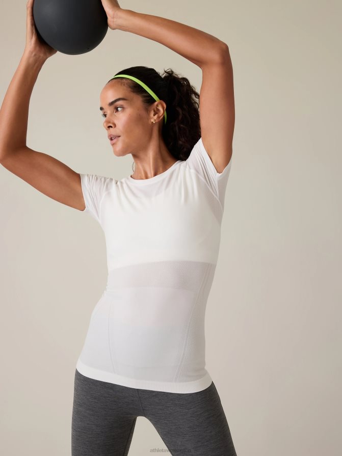 Athleta Women Bright White Momentum Seamless Tee TZB4L0452