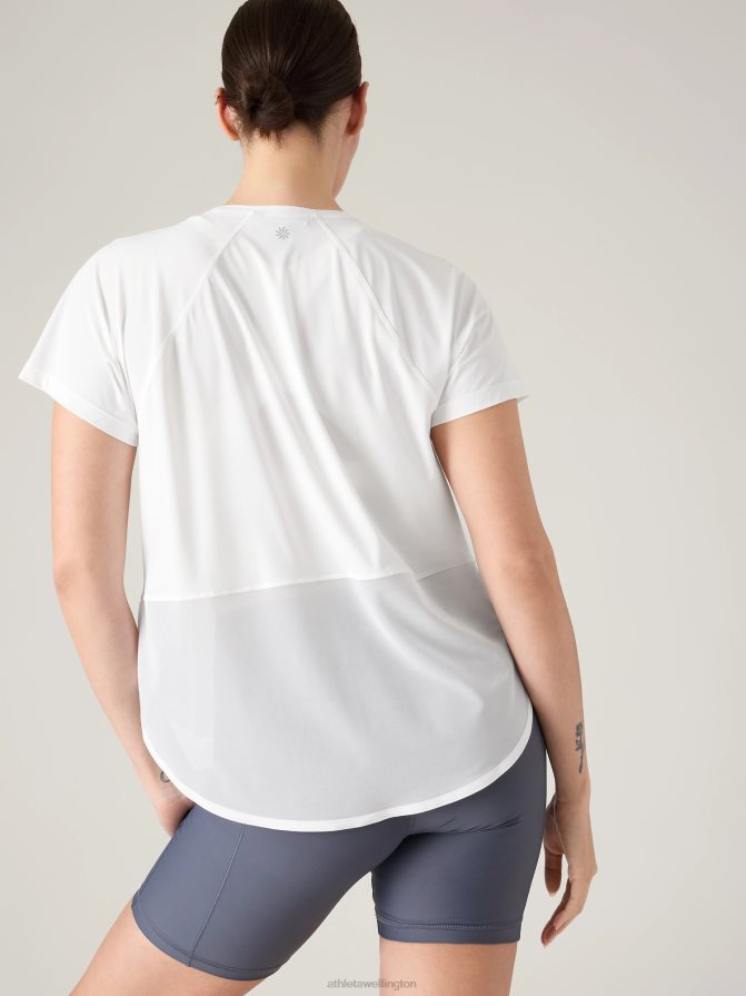 Athleta Women Bright White Ultimate Mesh Tee TZB4L0326