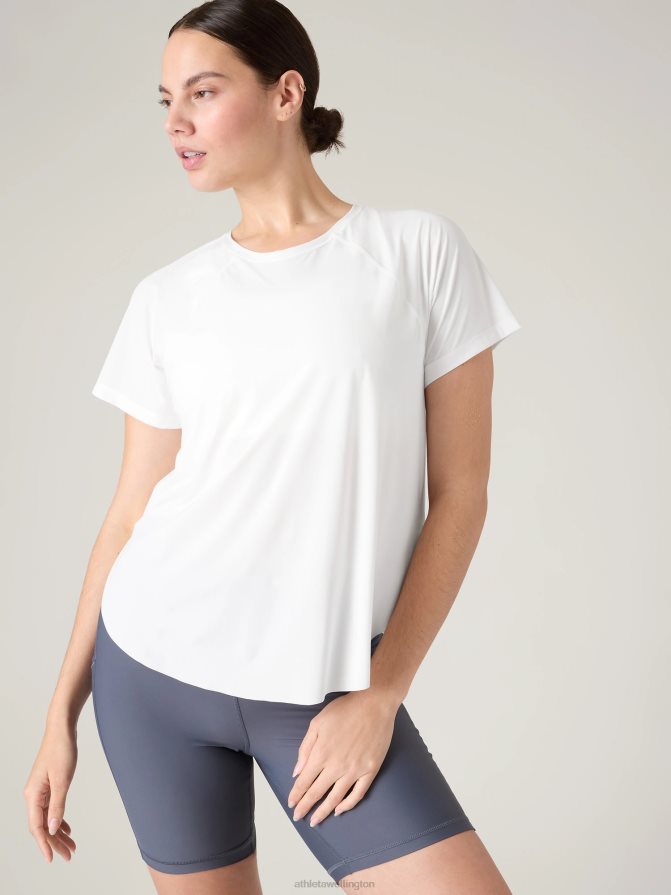 Athleta Women Bright White Ultimate Mesh Tee TZB4L0326