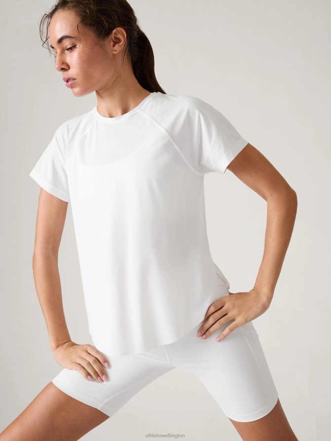 Athleta Women Bright White Ultimate Mesh Tee TZB4L0326