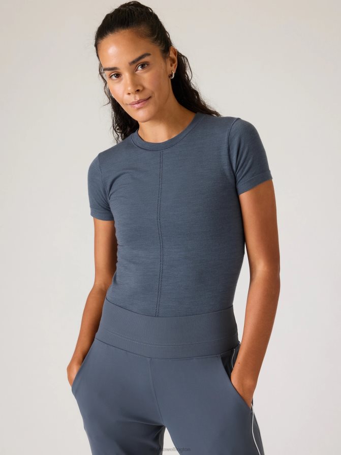 Athleta Women Granite Blue Ascent Seamless Tee TZB4L0254