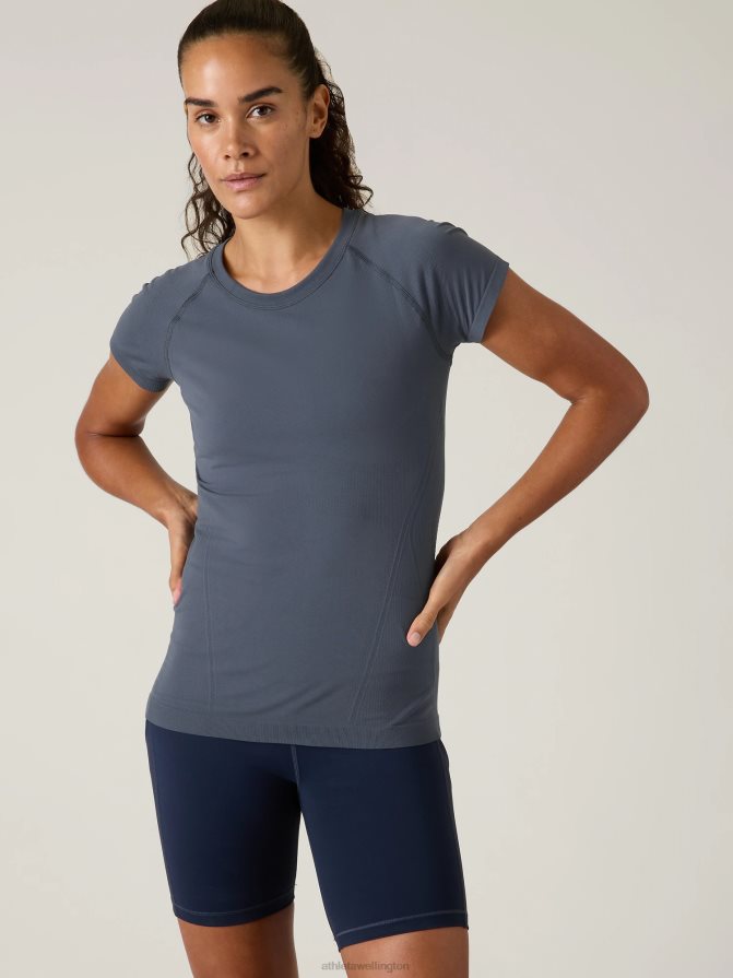 Athleta Women Granite Blue Momentum Seamless Tee TZB4L0270